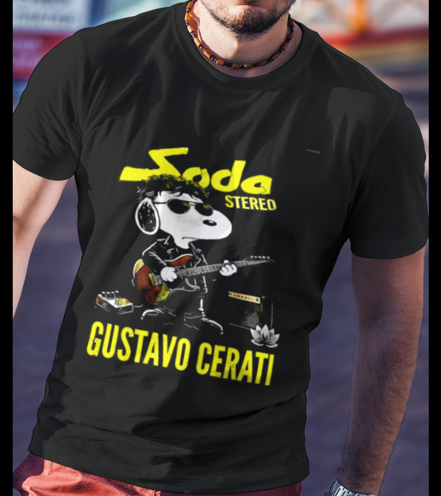 Soda Stereo Snoopy Guitar Gustavo Cerati T-Shirt
