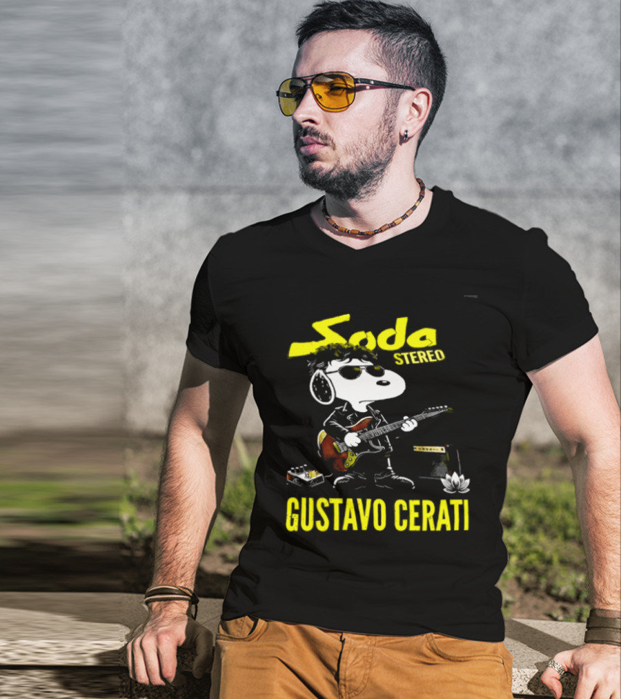 Soda Stereo Snoopy Guitar Gustavo Cerati T-Shirt