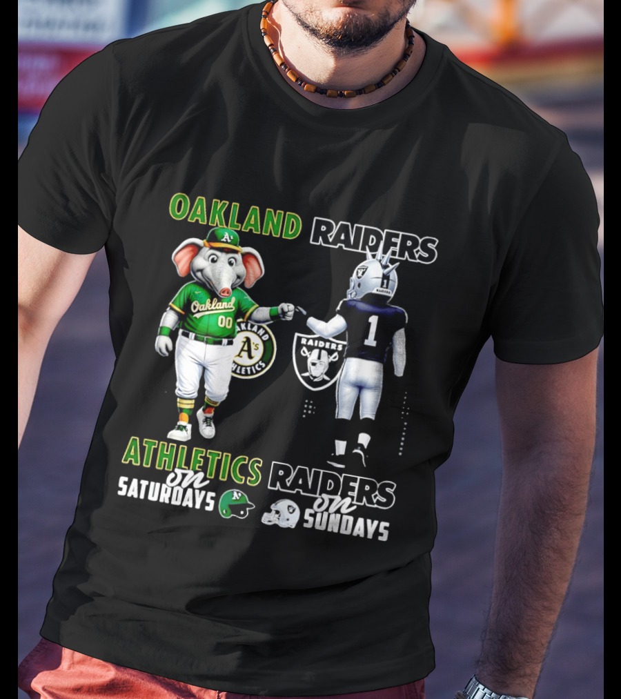Oakland Athletics Saturdays Raiders Sundays T-Shirt