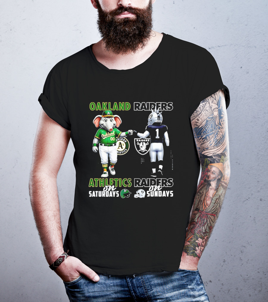 Oakland Athletics Saturdays Raiders Sundays T-Shirt