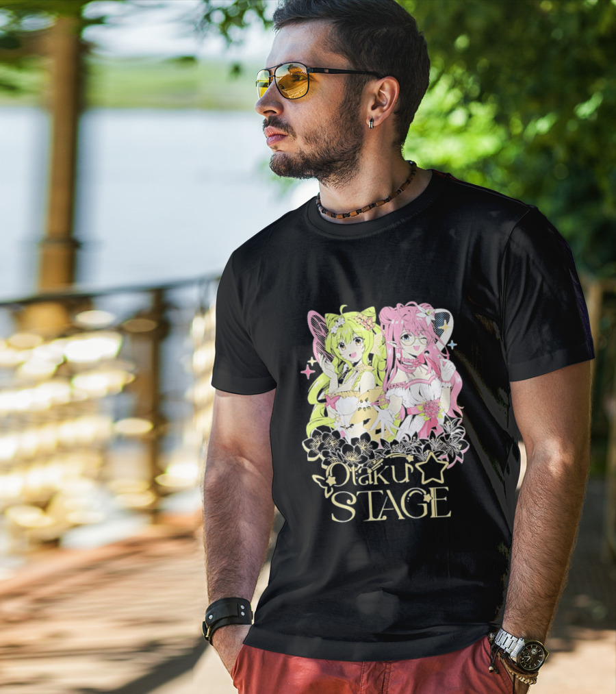 Otaku Stage Manga Kawaii Anime Girls Floral T-Shirt