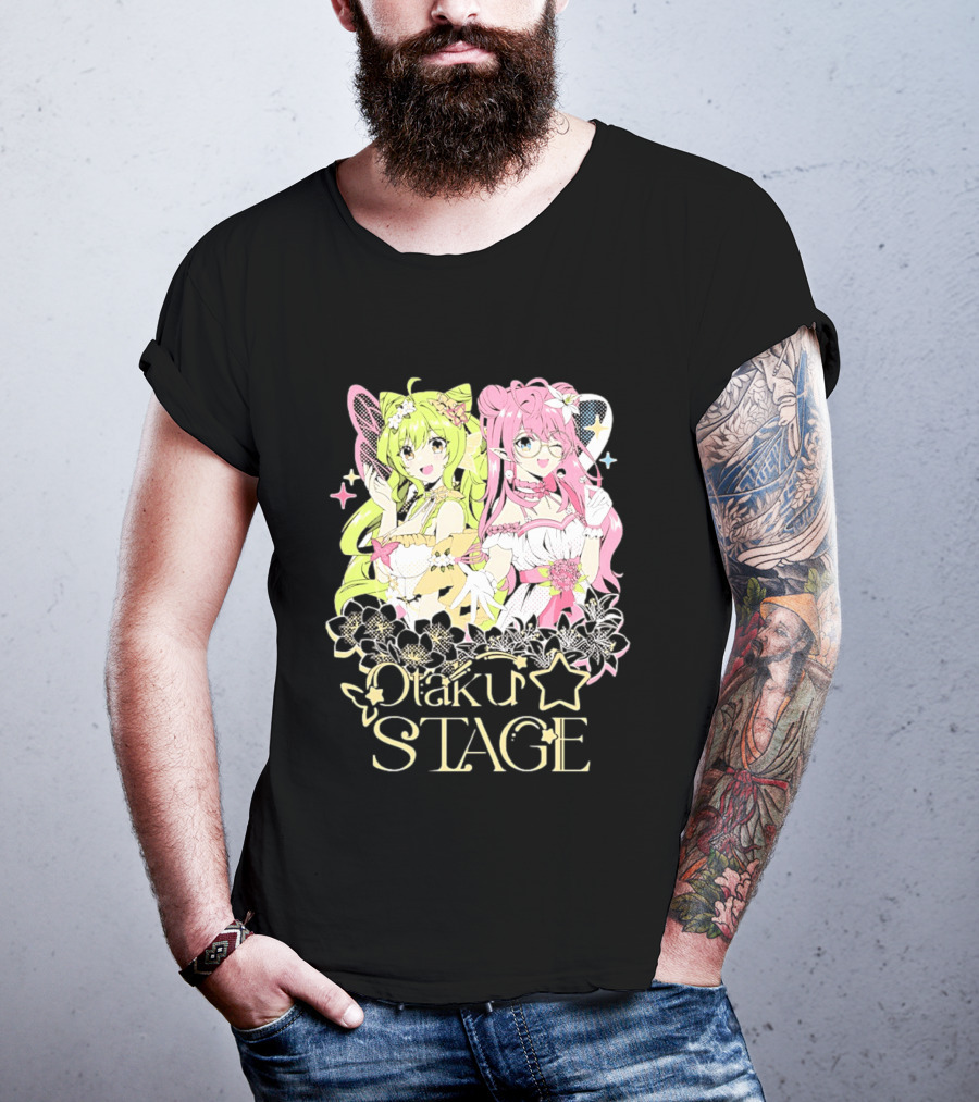 Otaku Stage Manga Kawaii Anime Girls Floral T-Shirt