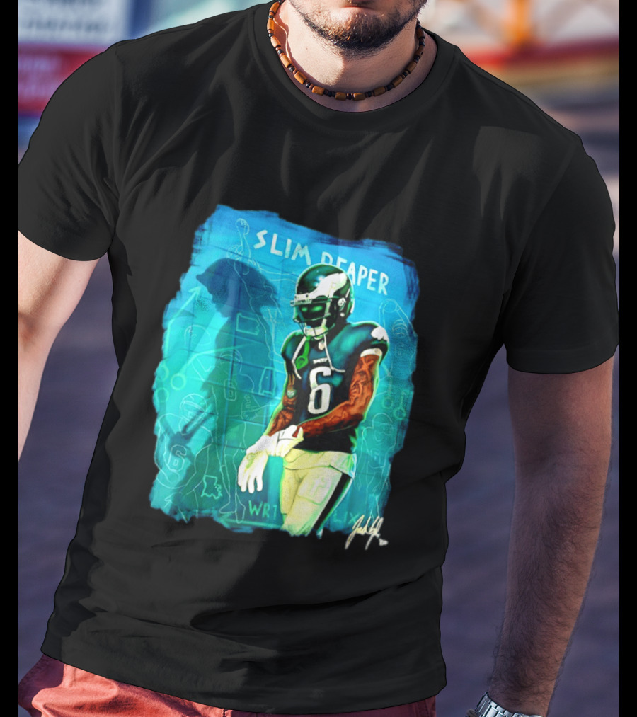 Philadelphia Eagles Devonta Smith Slim Reaper Phantom Six WR1 T-Shirt