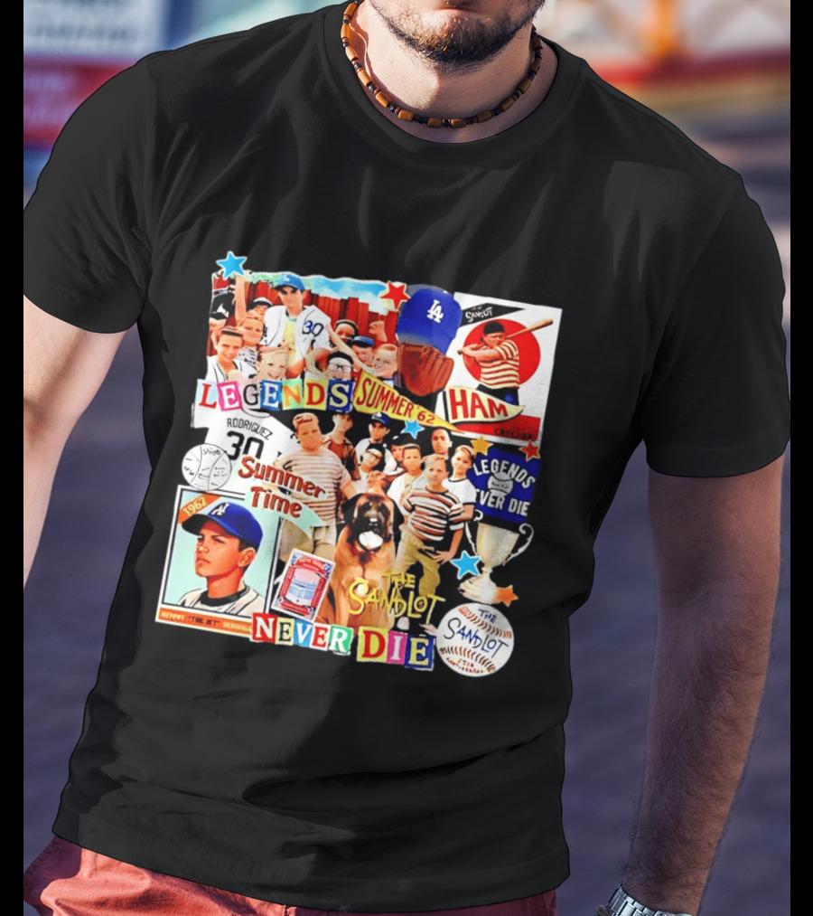 Sandlot Legends Summer 62 Benny The Jet Rodriguez Legends Never Die T-Shirt