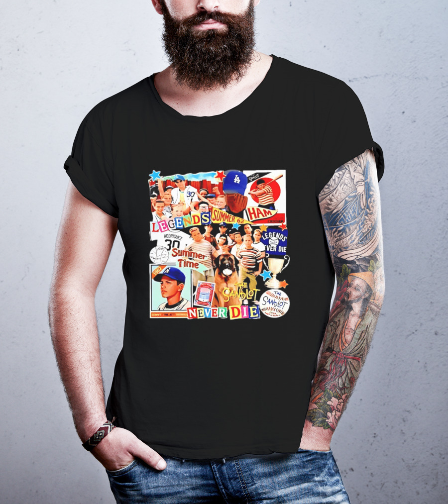 Sandlot Legends Summer 62 Benny The Jet Rodriguez Legends Never Die T-Shirt