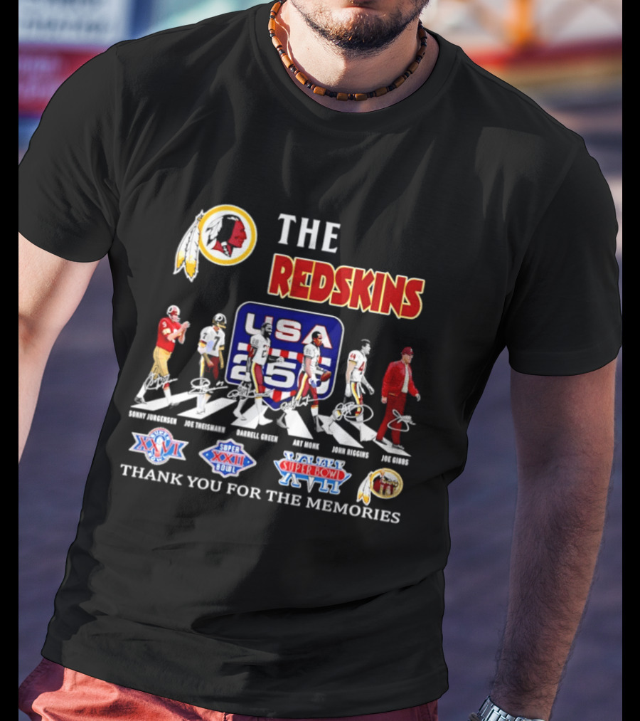 The Redskins Legends USA 255 Super Bowl XXVI XXII XVII Thank You For The Memories T-Shirt