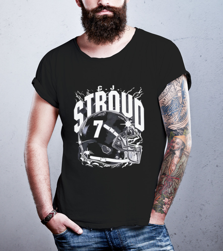 Stroud 7 Helmet Houston Texans T-Shirt
