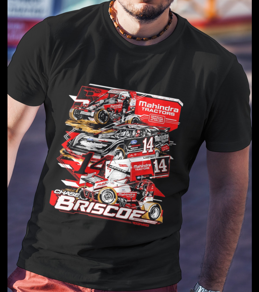 Chase Briscoe Mahindra Tractors Official Tractor Of Tough 14 Racing Collage T-Shirt