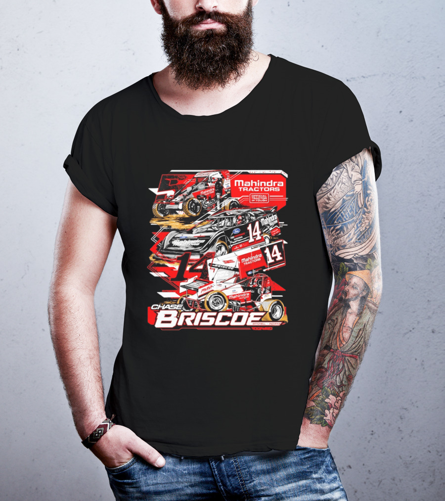 Chase Briscoe Mahindra Tractors Official Tractor Of Tough 14 Racing Collage T-Shirt