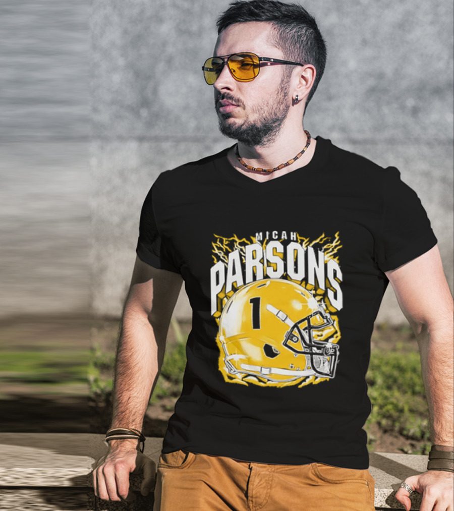 Micah Parsons 1 Helmet Green Bay Packers T-Shirt