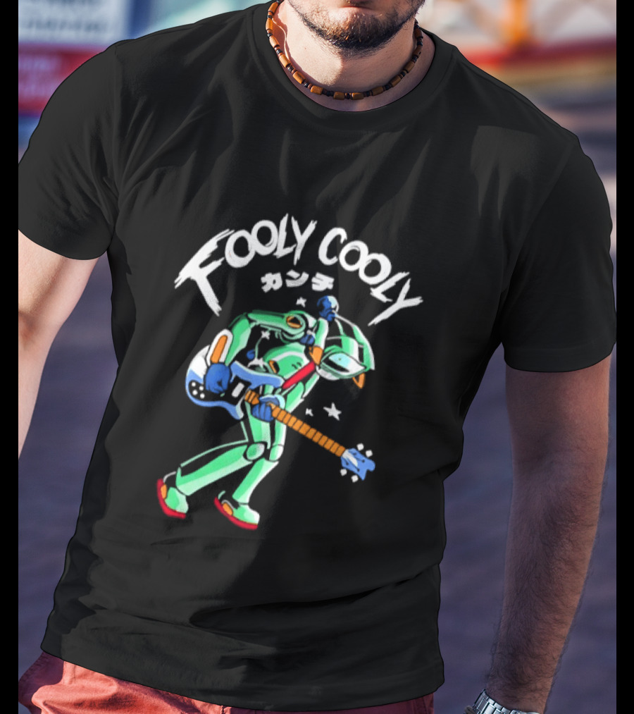 FLCL Fooly Cooly Kanchi Guitar Anime Gainax Robot T-Shirt