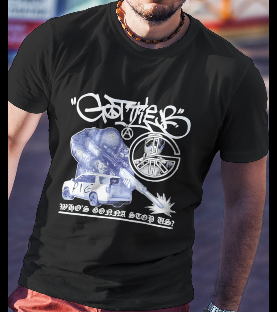 Gottlieb Anarchist Pig Who's Gonna Stop Us Tactical Graffiti T-Shirt