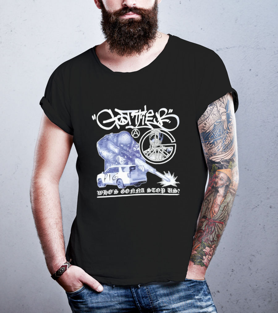 Gottlieb Anarchist Pig Who's Gonna Stop Us Tactical Graffiti T-Shirt