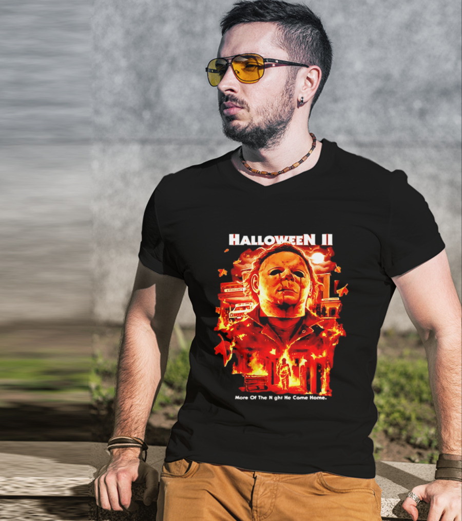 Halloween II Michael Myers Fire Scene More Of The Night He Came Home EMS Car T-Shirt
