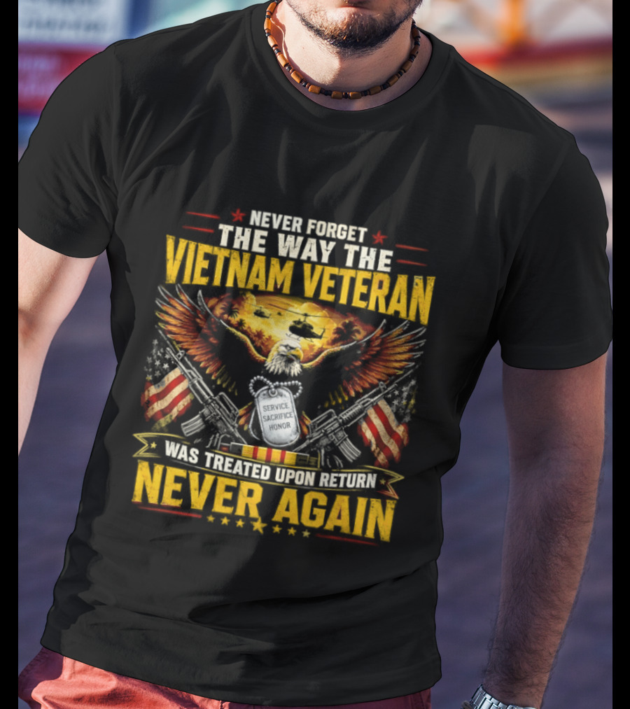 Never Forget The Way The Vietnam Veteran Was Treated Upon Return Never Again T-Shirt
