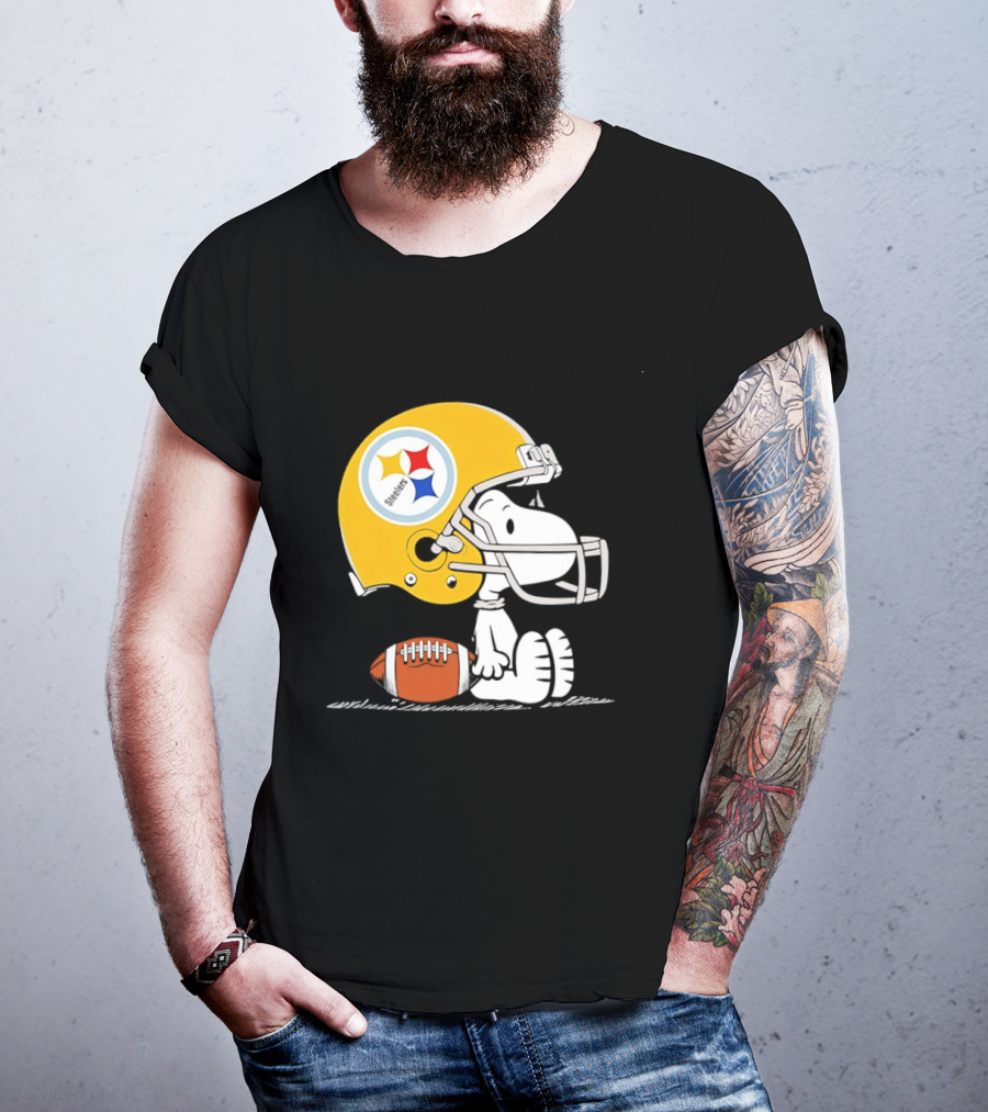 Snoopy Pittsburgh Steelers Helmet Football T-Shirt