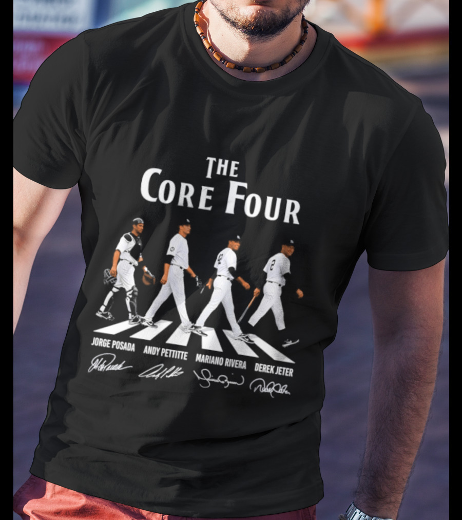 The Core Four Yankees Posada Pettitte Rivera Jeter Abbey Road Signatures MLB Legends T-Shirt