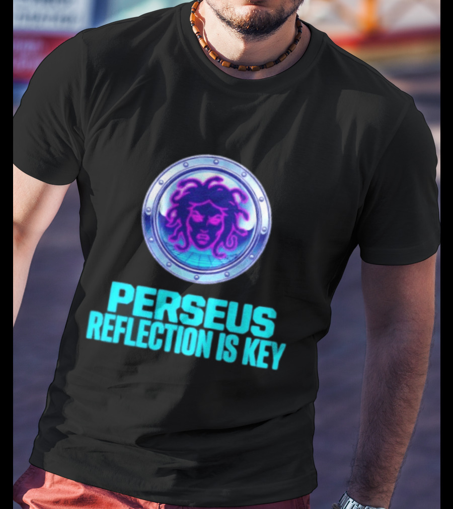 Perseus Reflection Is Key Medusa Mythology Greek Shield T-Shirt