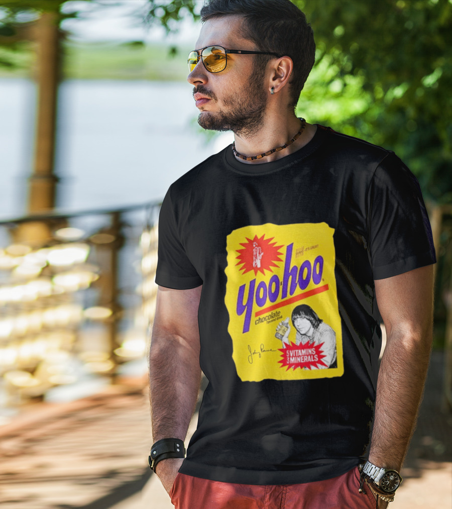 Johnny Ramone Yoo Hoo Chocolate Drink 5 Vitamins 3 Minerals T-Shirt