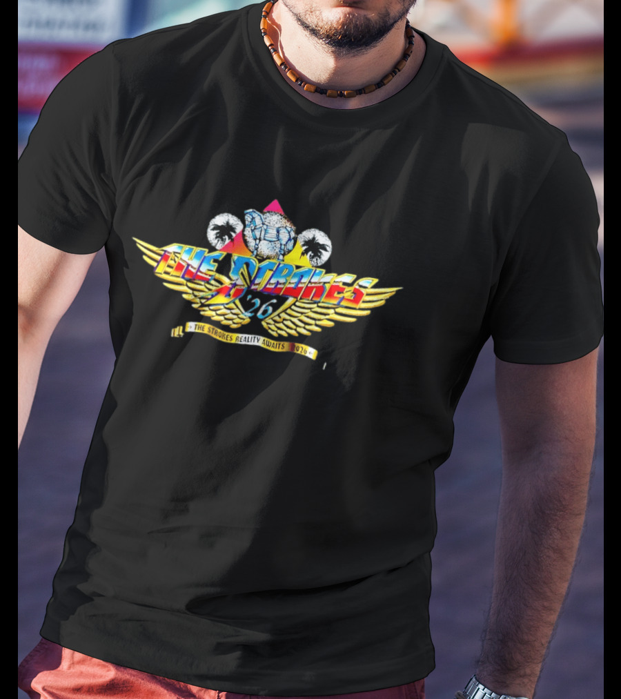The Strokes Reality Awaits 2026 Wings And Palms T-Shirt