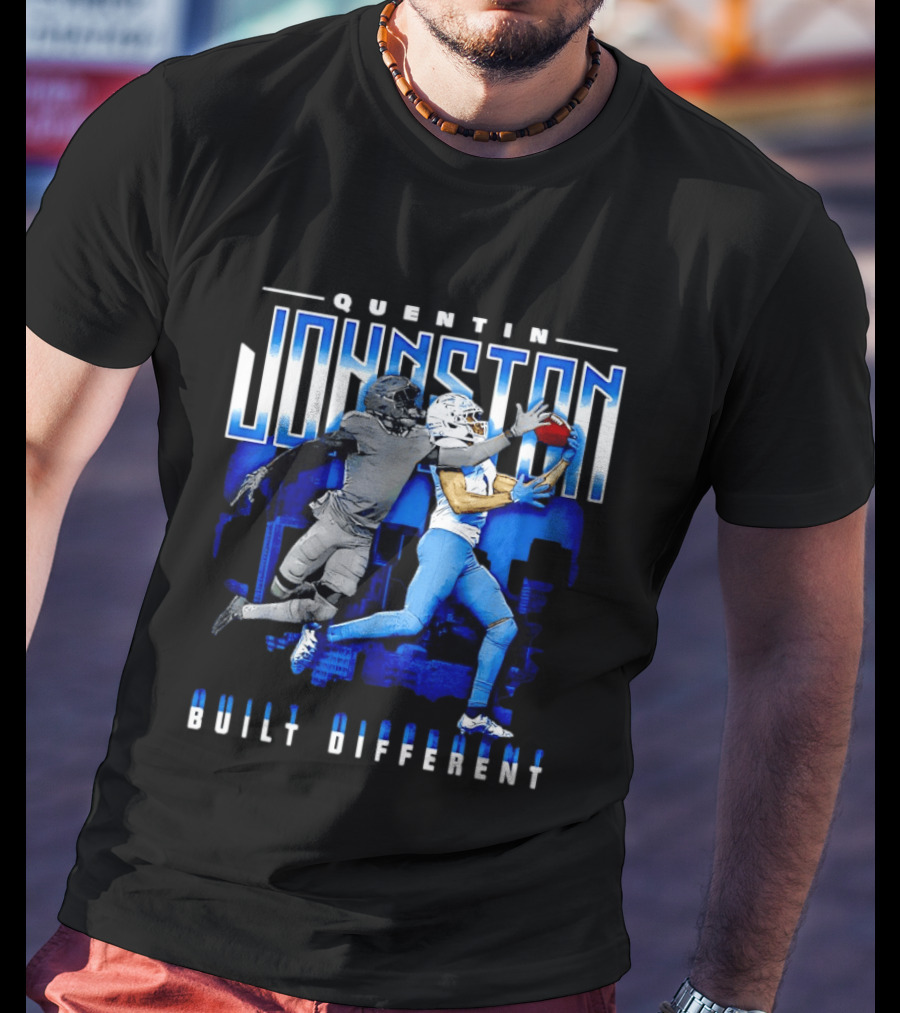 Quentin Johnston Los Angeles Chargers Built Different Skyline Catch T-Shirt