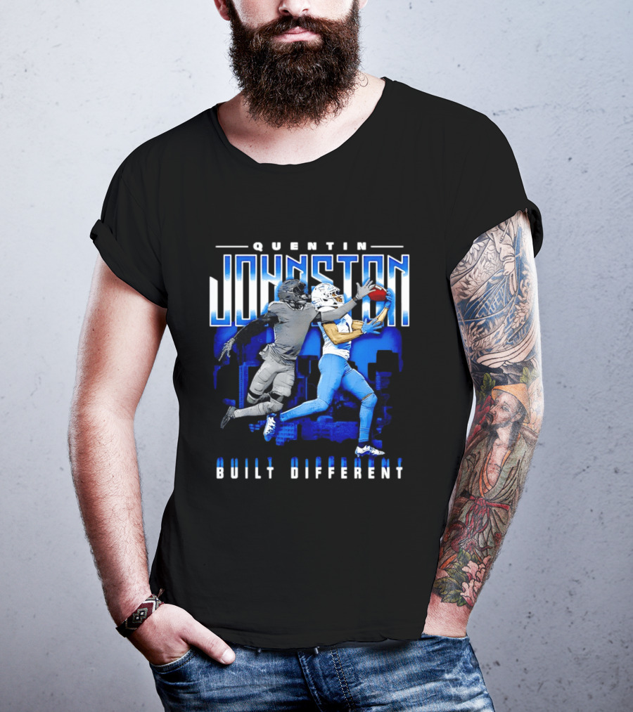 Quentin Johnston Los Angeles Chargers Built Different Skyline Catch T-Shirt
