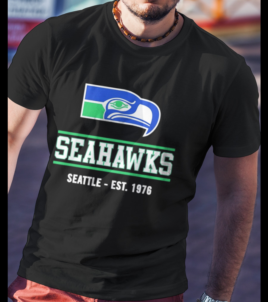 Seattle Seahawks Est 1976 Retro Team Logo Classic NFL Fan T-Shirt
