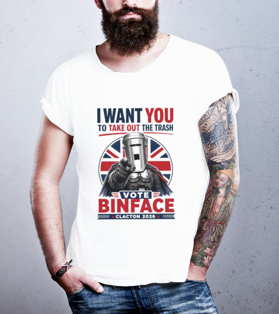 Vote Binface I Want You To Take Out The Trash Clacton 2026 T-Shirt