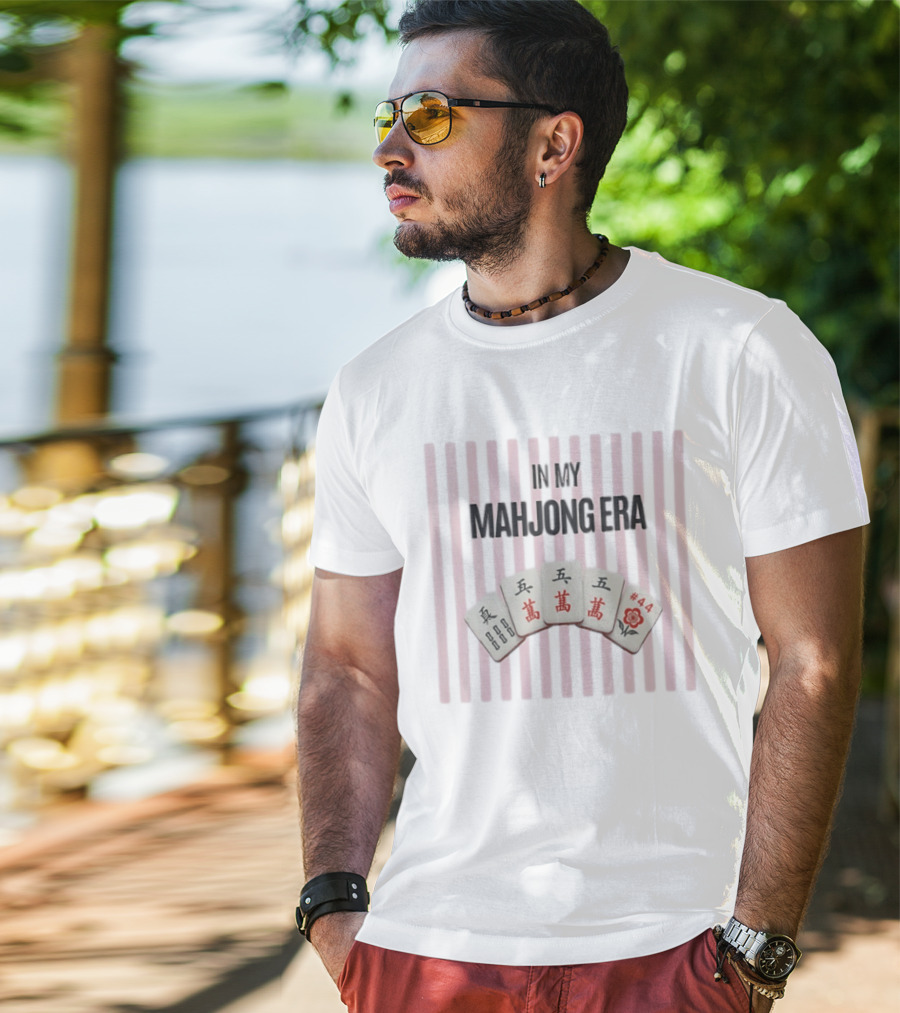 In My Mahjong Era Number 44 Mahjong Tiles Pink T-Shirt