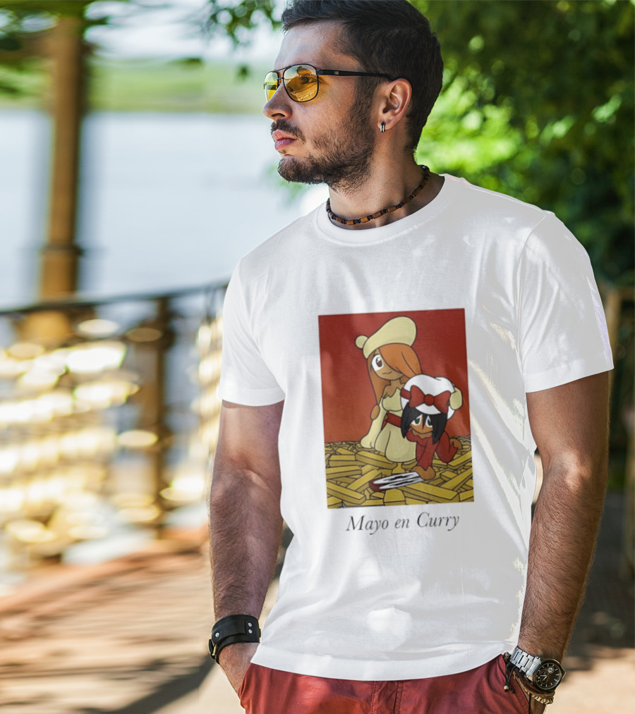 Mayo En Curry Anime Characters On Fries T-Shirt