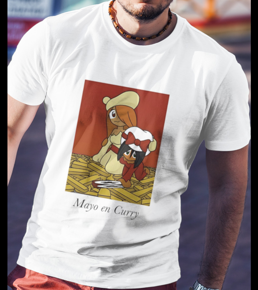 Mayo En Curry Anime Characters On Fries T-Shirt