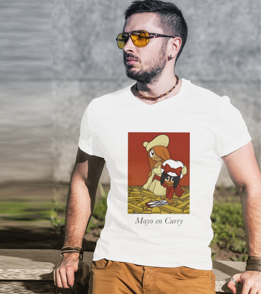 Mayo En Curry Anime Characters On Fries T-Shirt