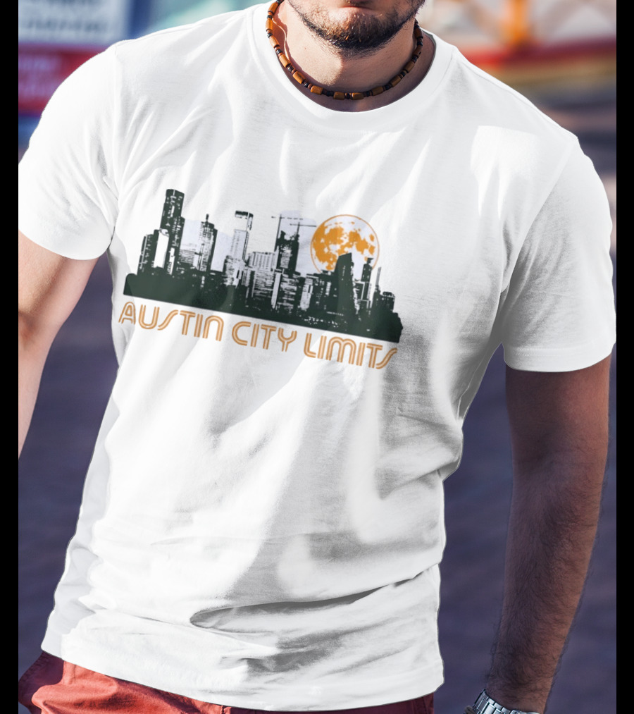 Austin City Limits Full Moon Skyline T-Shirt