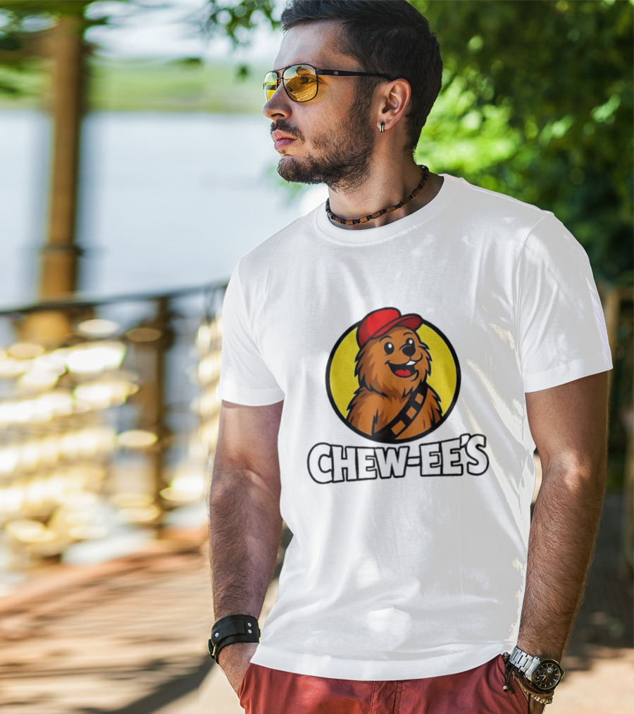 Chew Ee's Chewbacca Fast Food Character With Red Cap T-Shirt