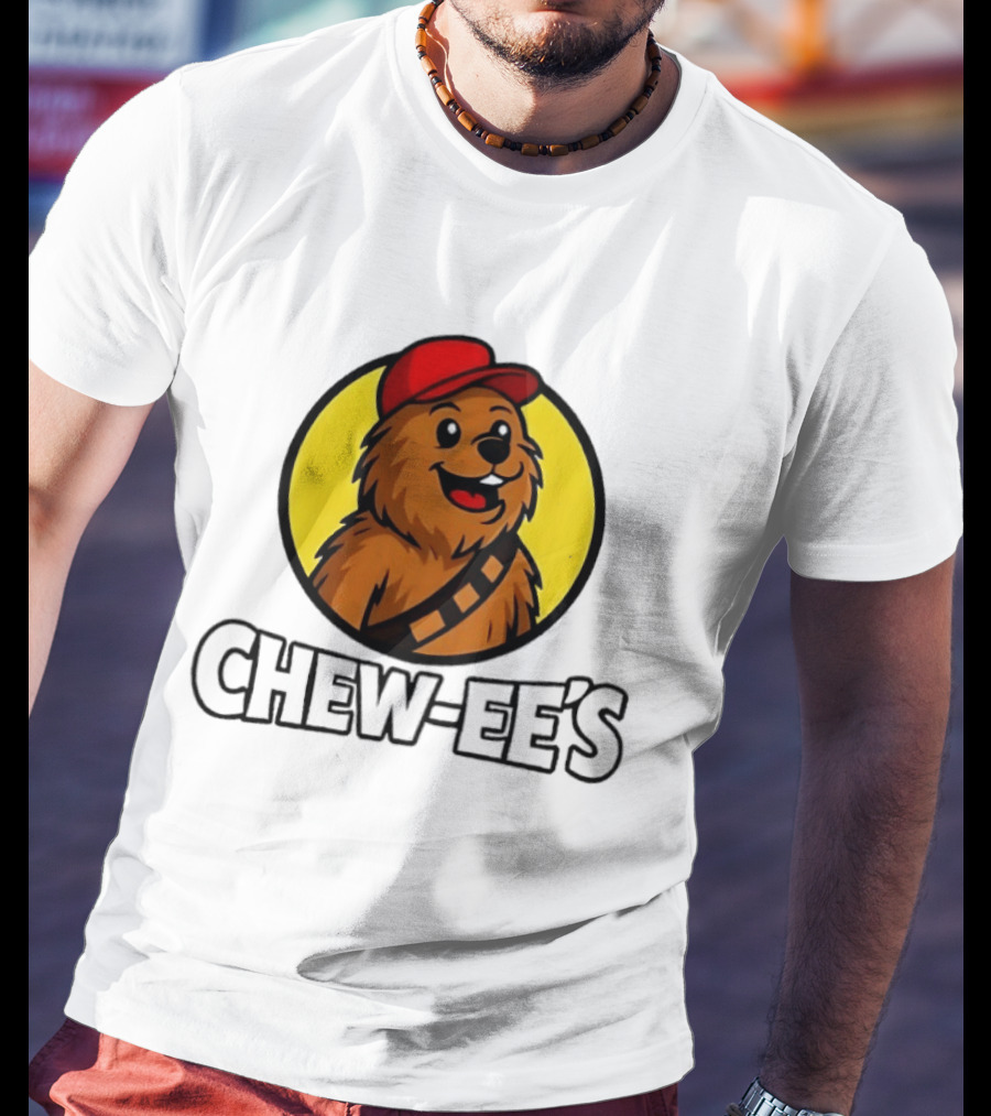 Chew Ee's Chewbacca Fast Food Character With Red Cap T-Shirt