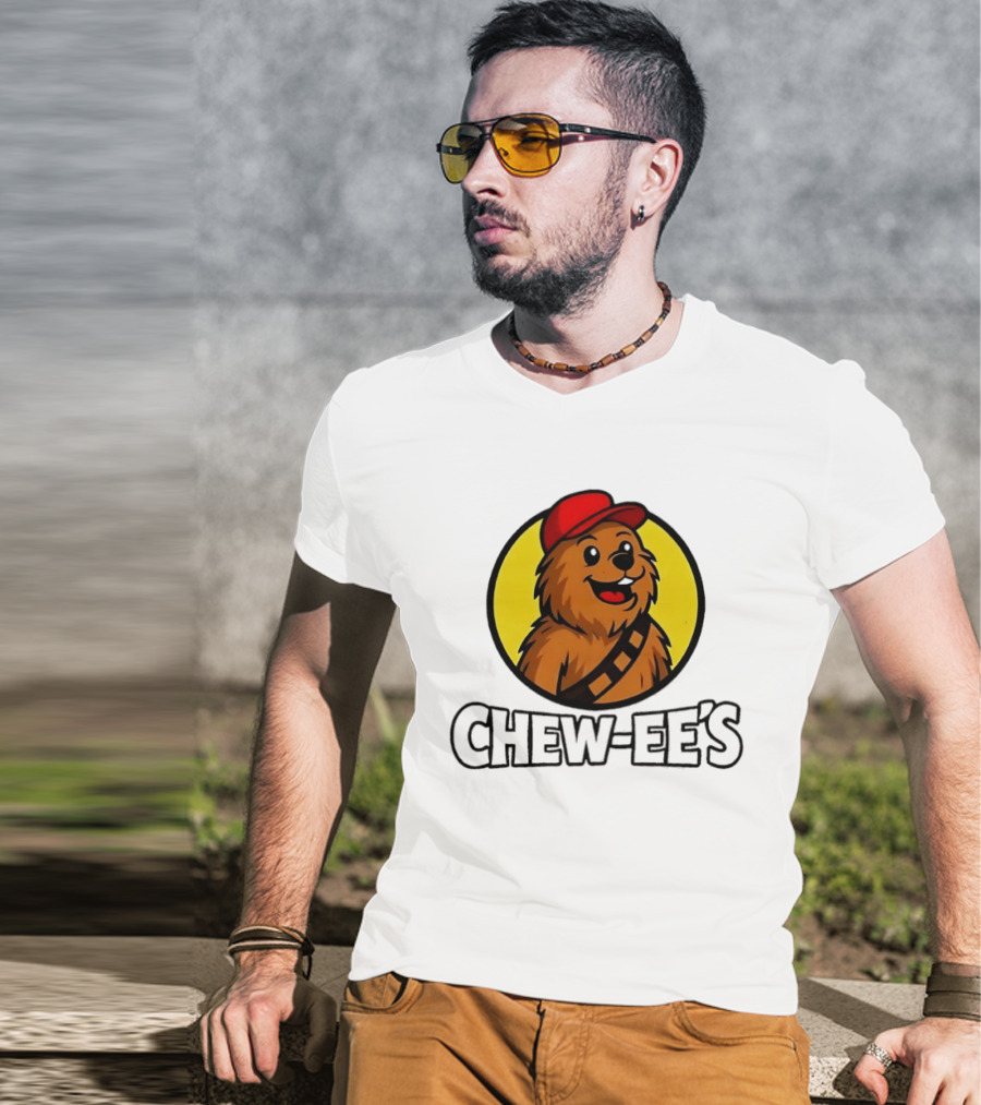 Chew Ee's Chewbacca Fast Food Character With Red Cap T-Shirt