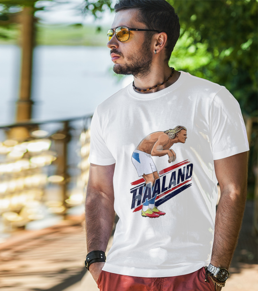 Erling Haaland Celebration Pose With Norway T-Shirt