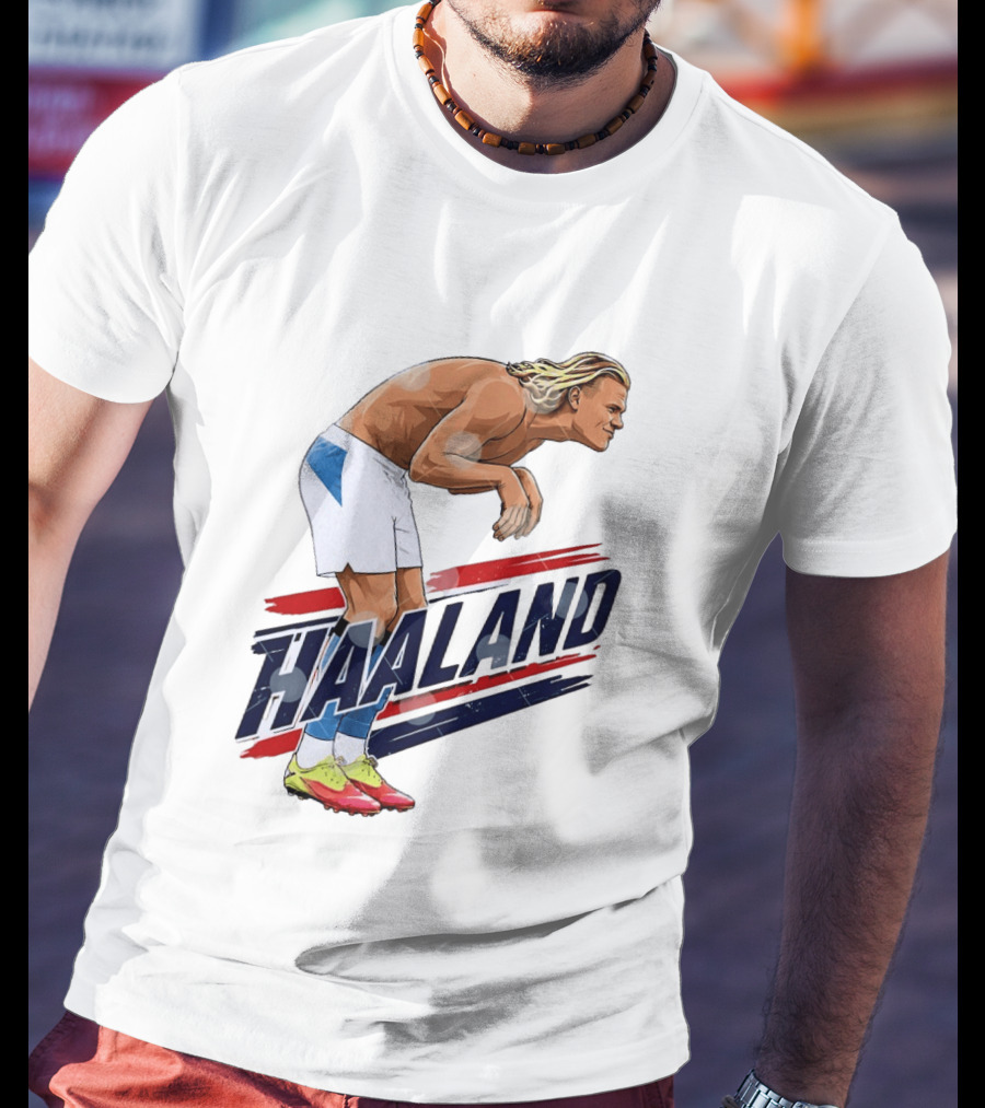 Erling Haaland Celebration Pose With Norway T-Shirt