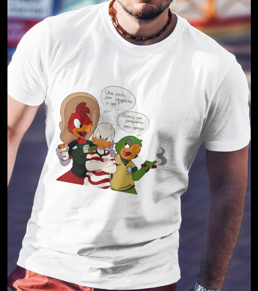 The Three Caballeros Panchito Pistoles Donald Duck José Carioca México USA Brazil Jerseys Soccer Fan Collection T-Shirt