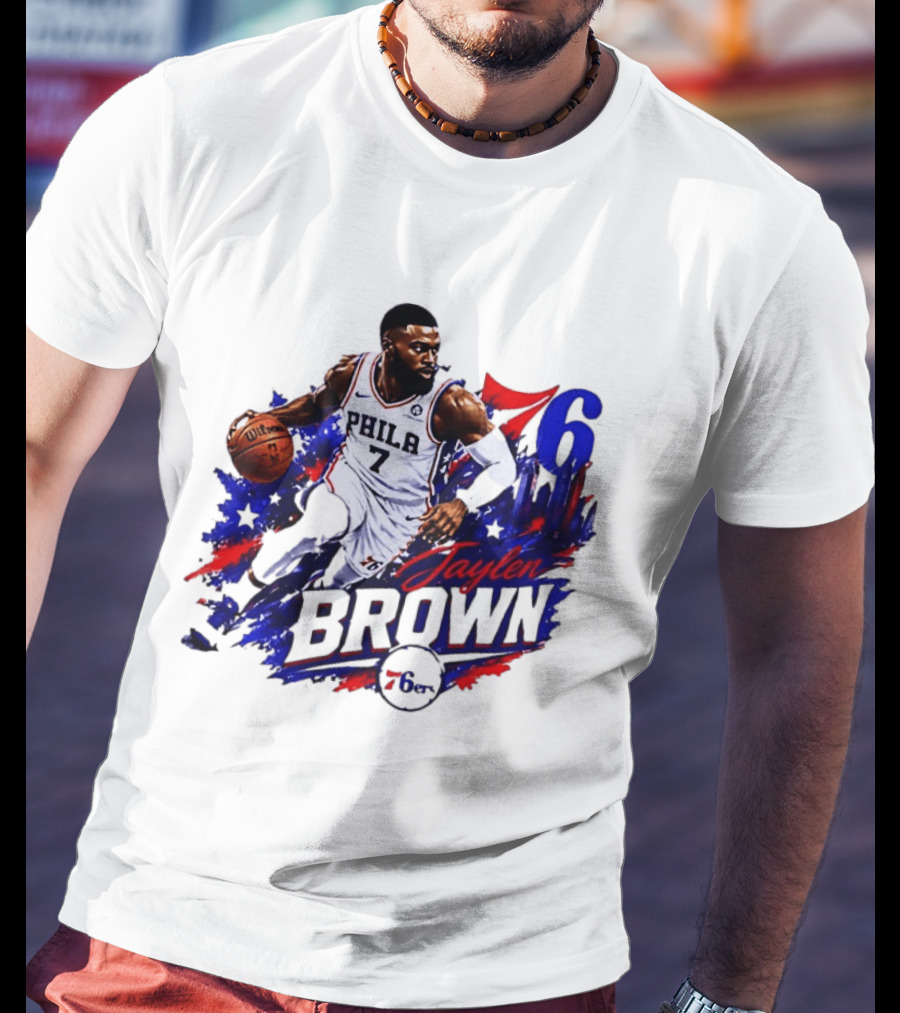 Philadelphia 76ers Jaylen Brown 76 Number 7 Phila Basketball T-Shirt