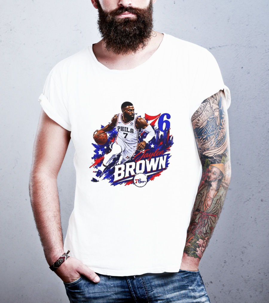 Philadelphia 76ers Jaylen Brown 76 Number 7 Phila Basketball T-Shirt