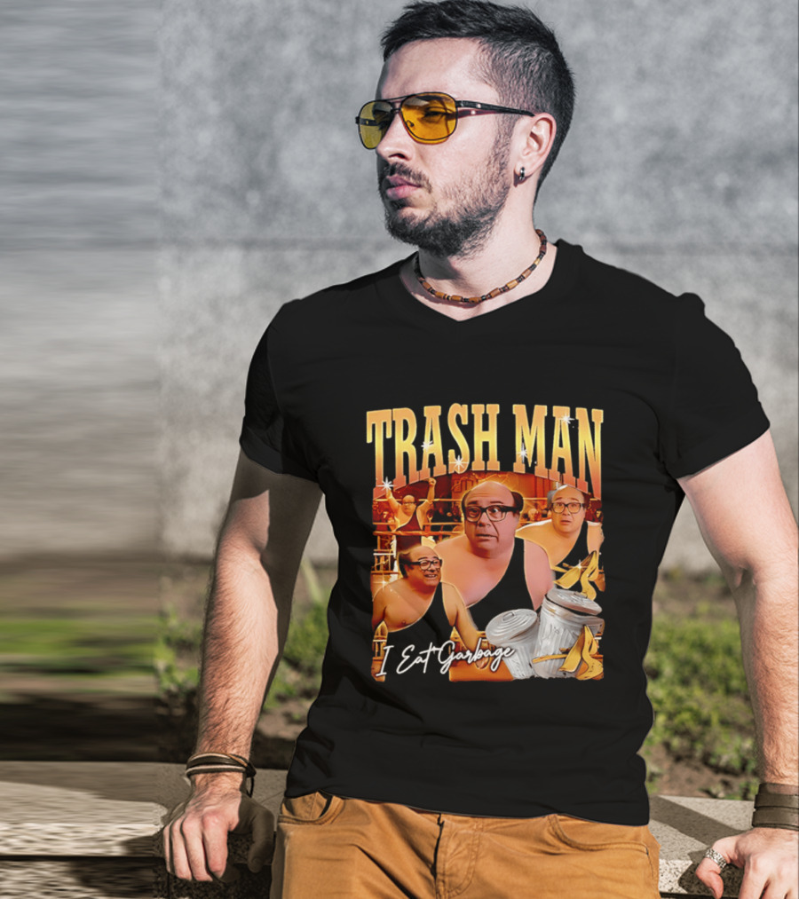 Trash Man Frank Reynolds I Eat Garbage Iconic Comedy T-Shirt