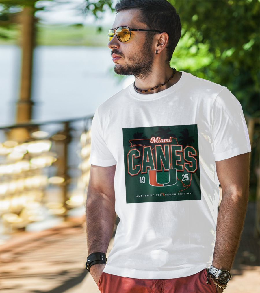 Miami Hurricanes Canes U Authentic Flo Grown 1925 Palm Trees T-Shirt