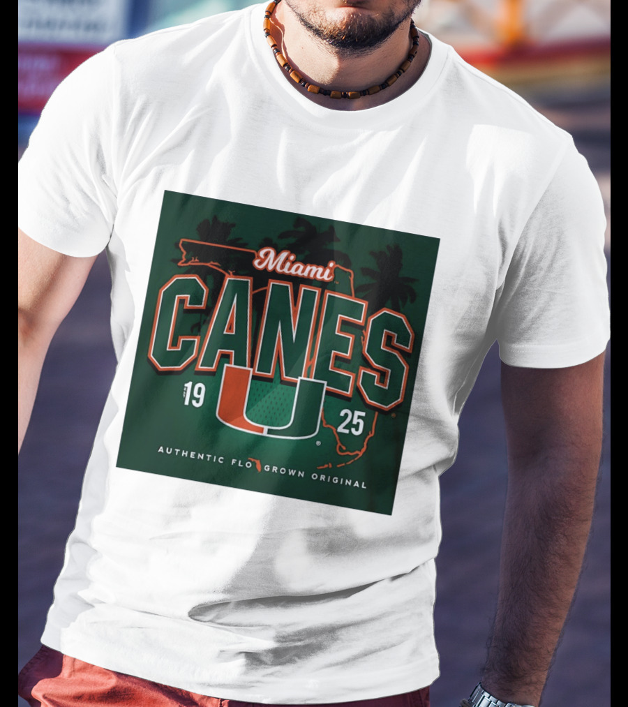 Miami Hurricanes Canes U Authentic Flo Grown 1925 Palm Trees T-Shirt