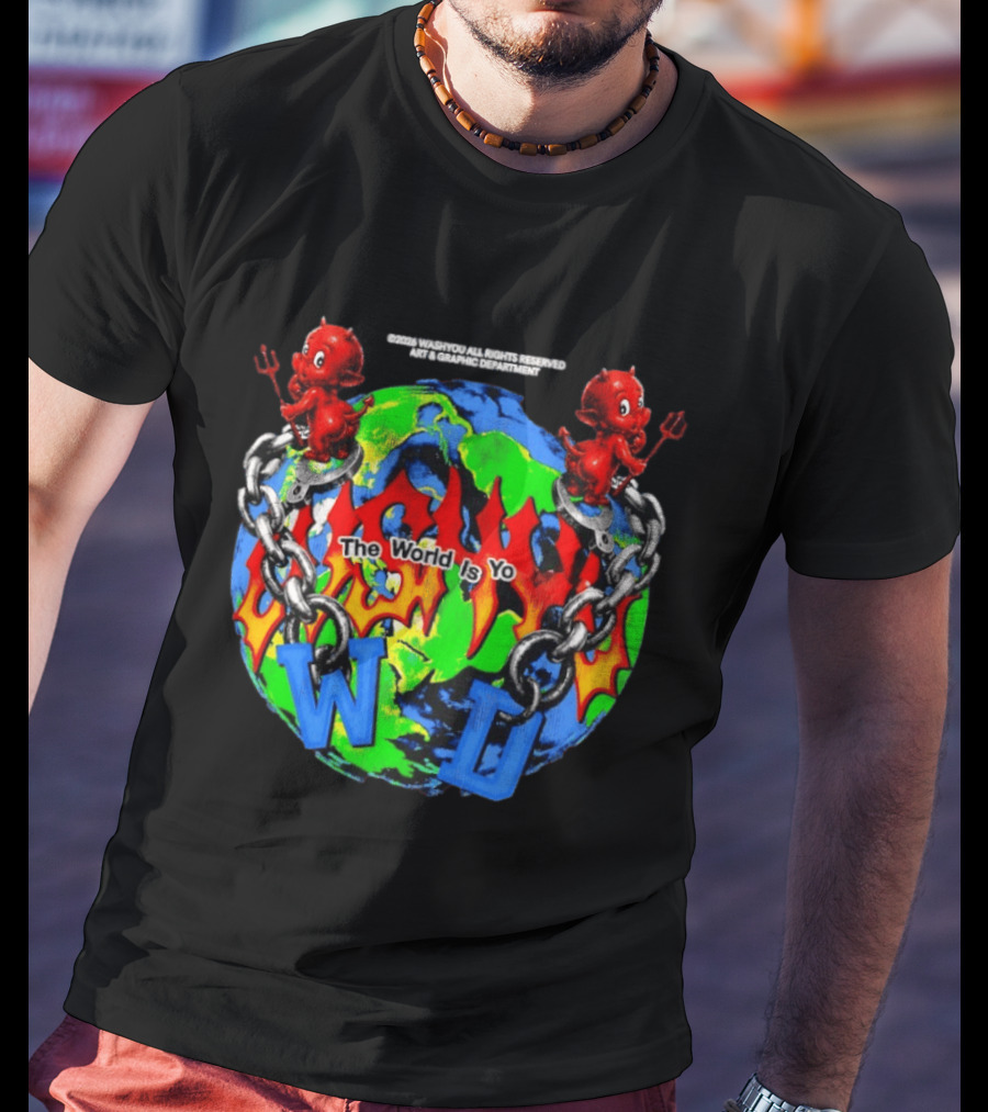 Washyou Devil Chain World Is Yours WJ Planet Flames T-Shirt
