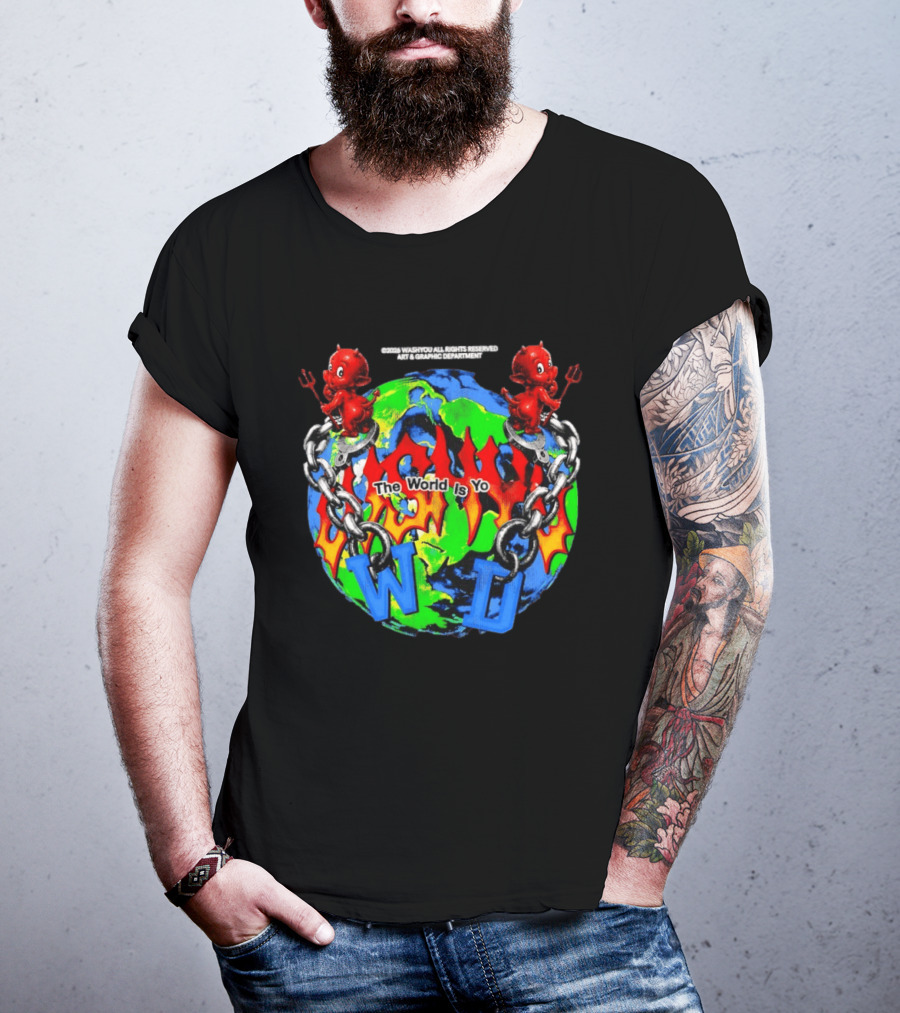 Washyou Devil Chain World Is Yours WJ Planet Flames T-Shirt