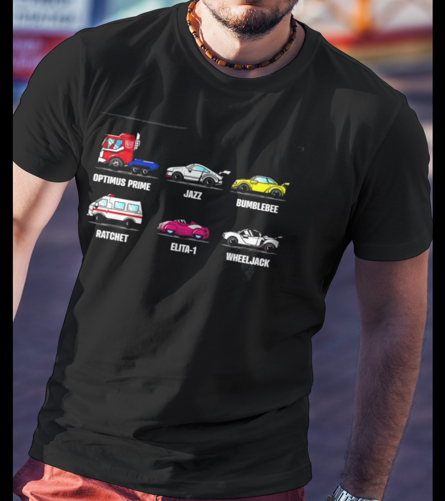 Optimus Prime Jazz Bumblebee Ratchet Elita 1 Wheeljack Transformers T-Shirt