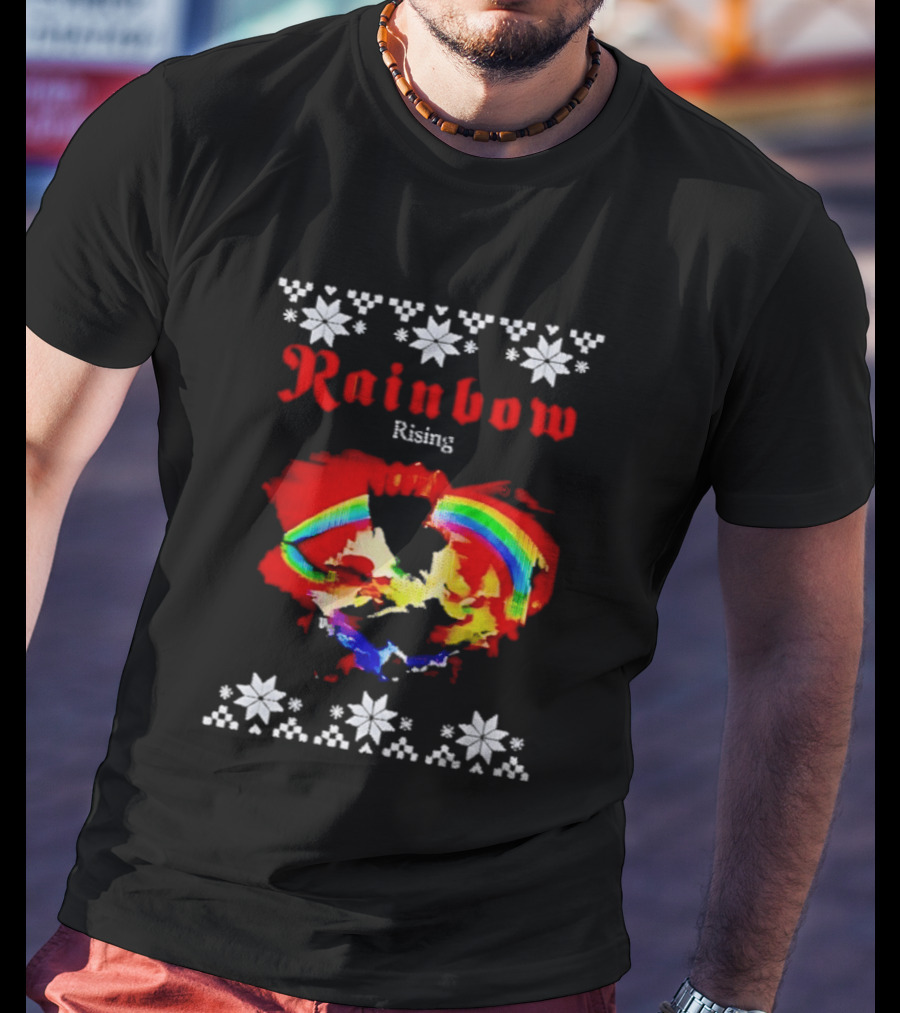 Rainbow Rising Christmas Ugly Sweater Starry T-Shirt