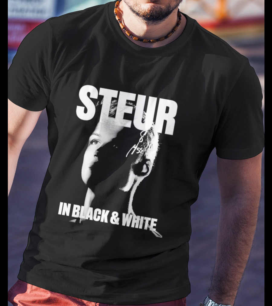 Steur In Black & White Monochrome T-Shirt