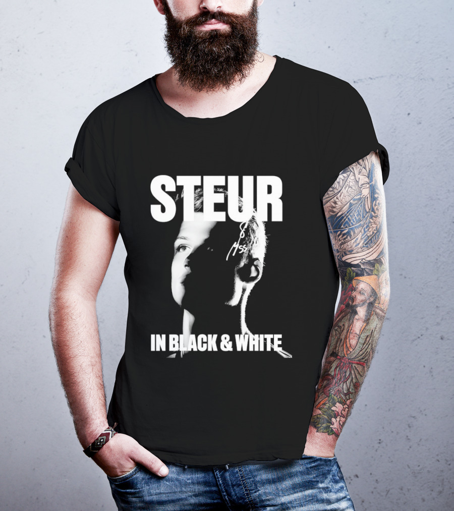 Steur In Black & White Monochrome T-Shirt